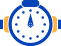 Blue and yellow illustration of wristwatch indicating the concept of time